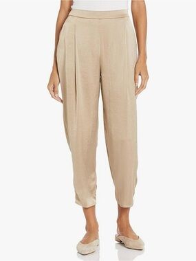 Theory NWT Pleated Trouser Pant in Crushed Satin